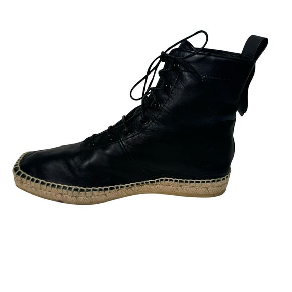 Frame Le Boston Leather High Top Espadrilles Booties Size 38.5 EU 7.5 US - Picture 10 of 16